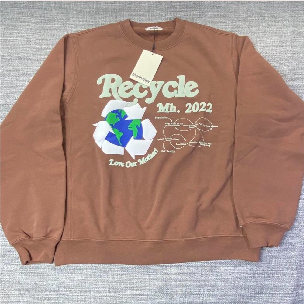 MadHappy Men’s Limited Edition Recycle Earth Day Fleece Crewneck
